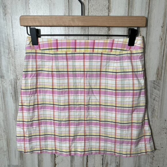 Vintage Y2K A.Byer Plaid Pink Yellow Mini Skirt Womens Size Small‎ - Picture 2 of 4